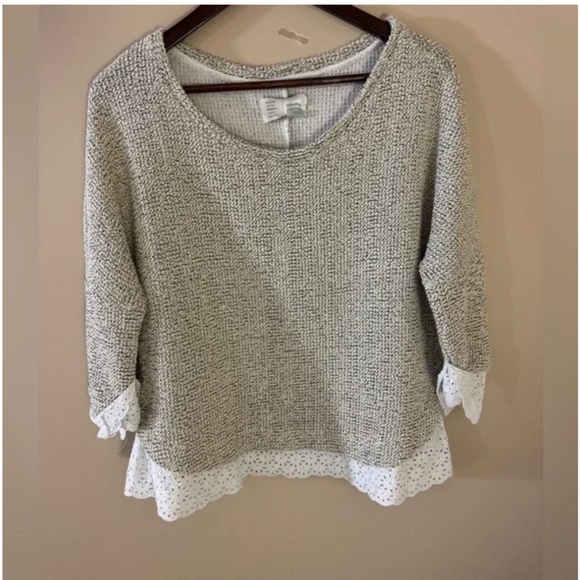 Anthropologie Sweater With Lace Details Coastal Grandma - Picture 2 of 9